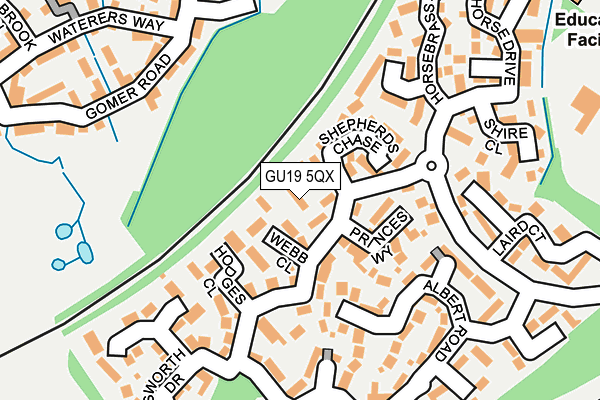 GU19 5QX map - OS OpenMap – Local (Ordnance Survey)