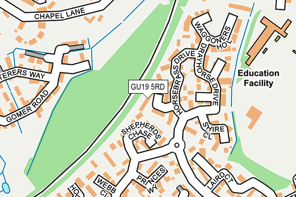 GU19 5RD map - OS OpenMap – Local (Ordnance Survey)