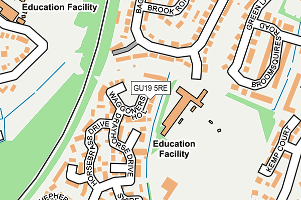 GU19 5RE map - OS OpenMap – Local (Ordnance Survey)