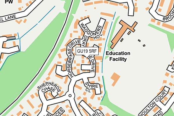 GU19 5RF map - OS OpenMap – Local (Ordnance Survey)
