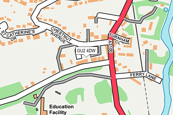 GU2 4DW map - OS OpenMap – Local (Ordnance Survey)