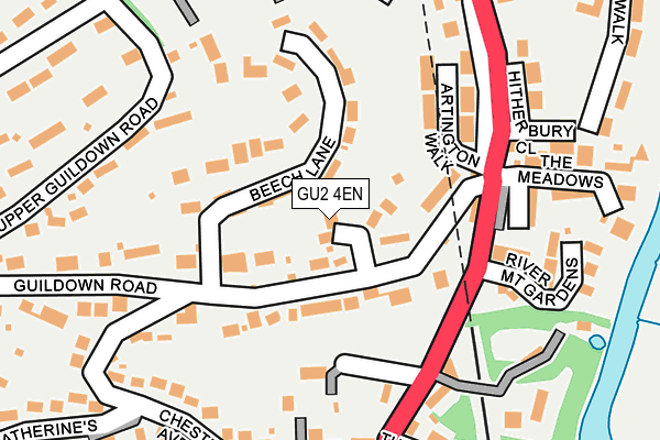 GU2 4EN map - OS OpenMap – Local (Ordnance Survey)