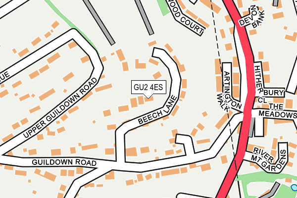 GU2 4ES map - OS OpenMap – Local (Ordnance Survey)