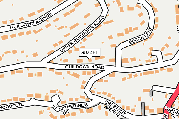 GU2 4ET map - OS OpenMap – Local (Ordnance Survey)