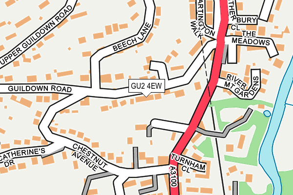 GU2 4EW map - OS OpenMap – Local (Ordnance Survey)