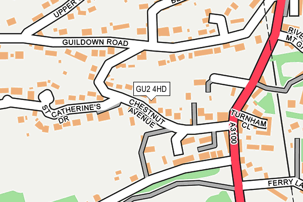 GU2 4HD map - OS OpenMap – Local (Ordnance Survey)