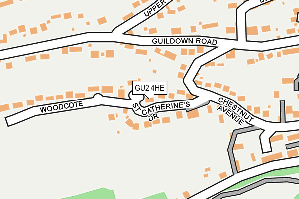 GU2 4HE map - OS OpenMap – Local (Ordnance Survey)