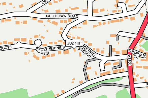 GU2 4HF map - OS OpenMap – Local (Ordnance Survey)