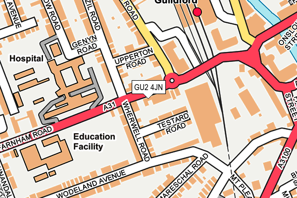 GU2 4JN map - OS OpenMap – Local (Ordnance Survey)