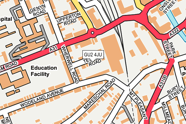 GU2 4JU map - OS OpenMap – Local (Ordnance Survey)