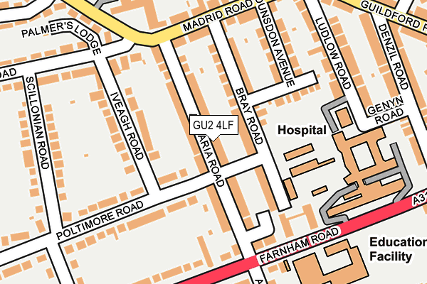 GU2 4LF map - OS OpenMap – Local (Ordnance Survey)