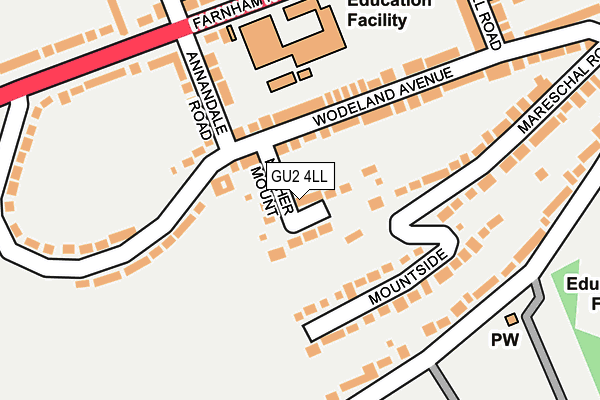 GU2 4LL map - OS OpenMap – Local (Ordnance Survey)