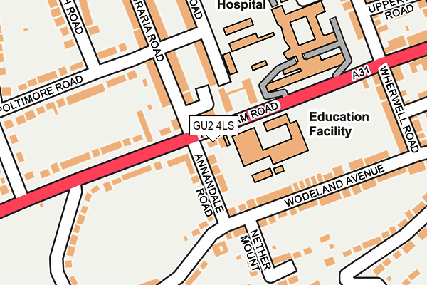 GU2 4LS map - OS OpenMap – Local (Ordnance Survey)