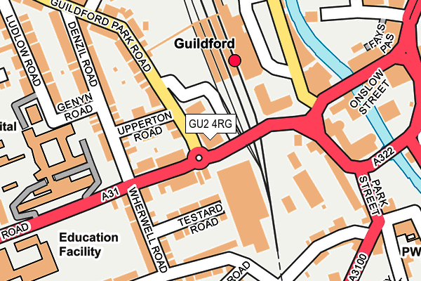 GU2 4RG map - OS OpenMap – Local (Ordnance Survey)