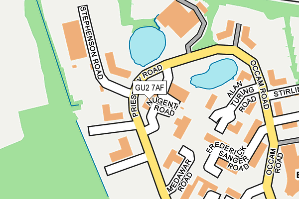 GU2 7AF map - OS OpenMap – Local (Ordnance Survey)