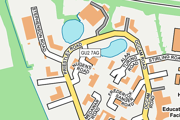 GU2 7AG map - OS OpenMap – Local (Ordnance Survey)