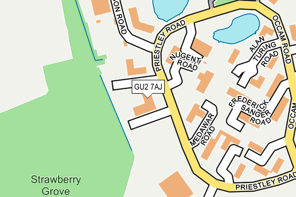 GU2 7AJ map - OS OpenMap – Local (Ordnance Survey)