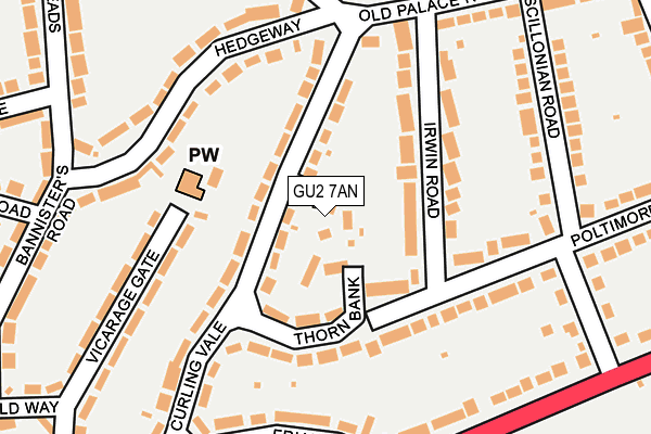 GU2 7AN map - OS OpenMap – Local (Ordnance Survey)