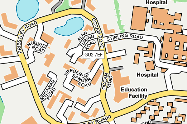 GU2 7EF map - OS OpenMap – Local (Ordnance Survey)