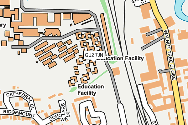 GU2 7JN map - OS OpenMap – Local (Ordnance Survey)