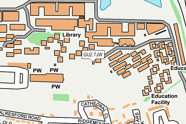GU2 7JW map - OS OpenMap – Local (Ordnance Survey)