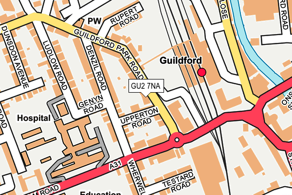 GU2 7NA map - OS OpenMap – Local (Ordnance Survey)