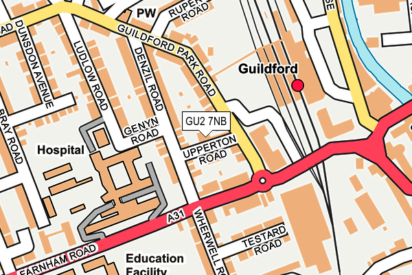 GU2 7NB map - OS OpenMap – Local (Ordnance Survey)