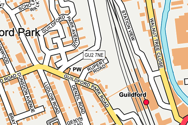 GU2 7NE map - OS OpenMap – Local (Ordnance Survey)
