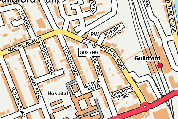 GU2 7NG map - OS OpenMap – Local (Ordnance Survey)