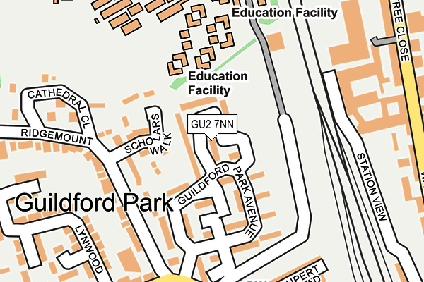 GU2 7NN map - OS OpenMap – Local (Ordnance Survey)