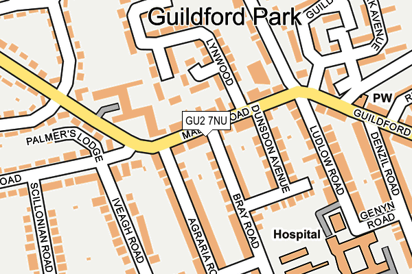 GU2 7NU map - OS OpenMap – Local (Ordnance Survey)