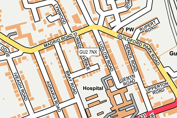 GU2 7NX map - OS OpenMap – Local (Ordnance Survey)