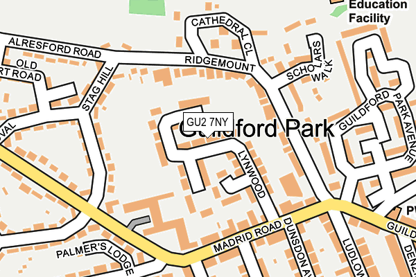 GU2 7NY map - OS OpenMap – Local (Ordnance Survey)