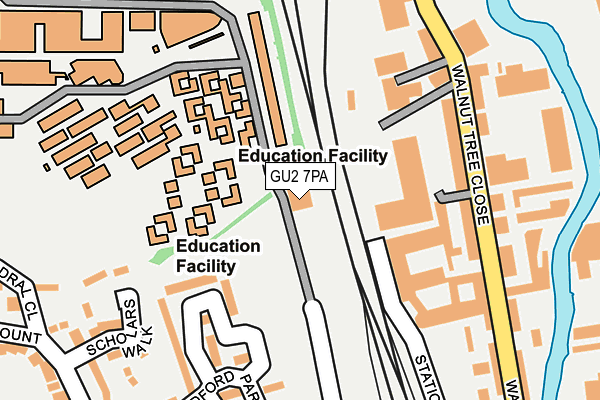 GU2 7PA map - OS OpenMap – Local (Ordnance Survey)