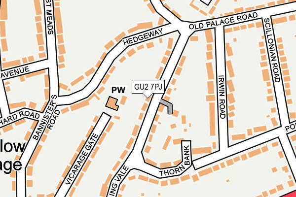 GU2 7PJ map - OS OpenMap – Local (Ordnance Survey)