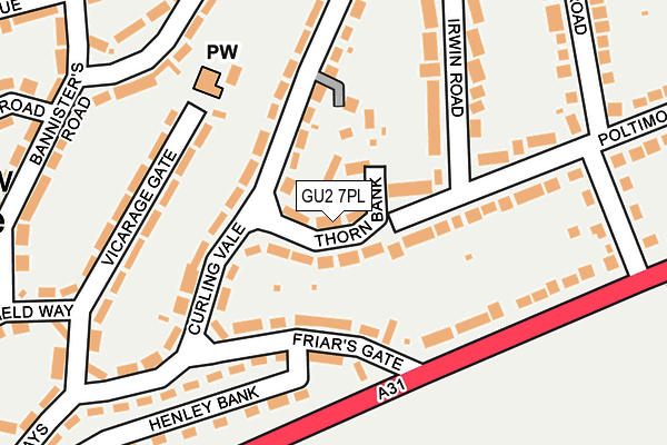 GU2 7PL map - OS OpenMap – Local (Ordnance Survey)