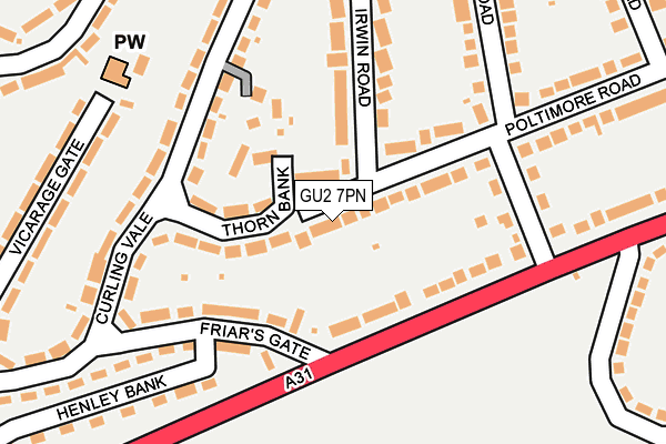 GU2 7PN map - OS OpenMap – Local (Ordnance Survey)