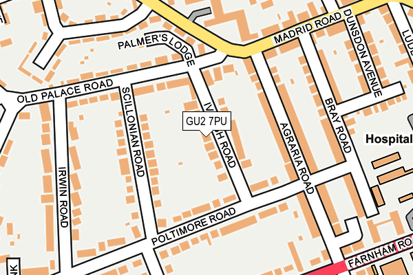 GU2 7PU map - OS OpenMap – Local (Ordnance Survey)