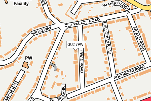 GU2 7PW map - OS OpenMap – Local (Ordnance Survey)