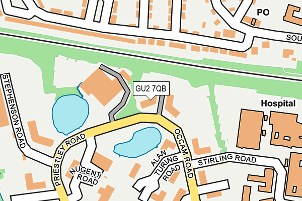 GU2 7QB map - OS OpenMap – Local (Ordnance Survey)