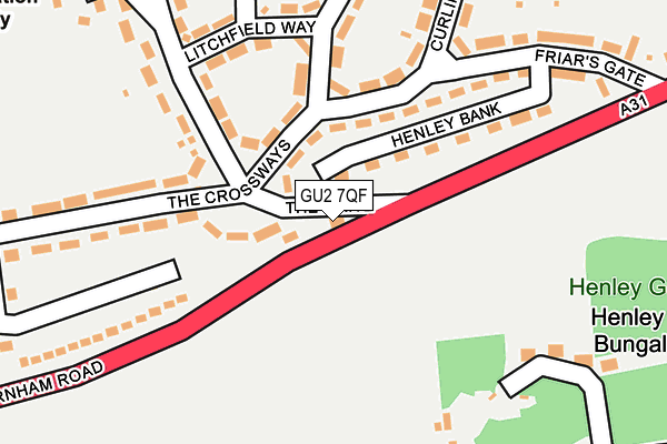 GU2 7QF map - OS OpenMap – Local (Ordnance Survey)