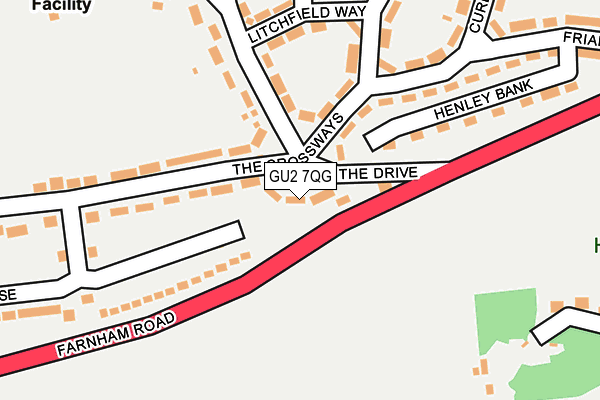 GU2 7QG map - OS OpenMap – Local (Ordnance Survey)