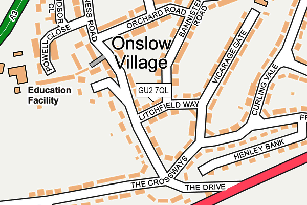 GU2 7QL map - OS OpenMap – Local (Ordnance Survey)