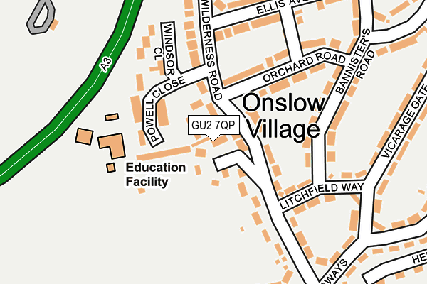 GU2 7QP map - OS OpenMap – Local (Ordnance Survey)