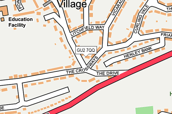 GU2 7QQ map - OS OpenMap – Local (Ordnance Survey)