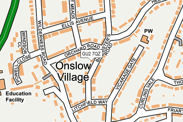 GU2 7QZ map - OS OpenMap – Local (Ordnance Survey)