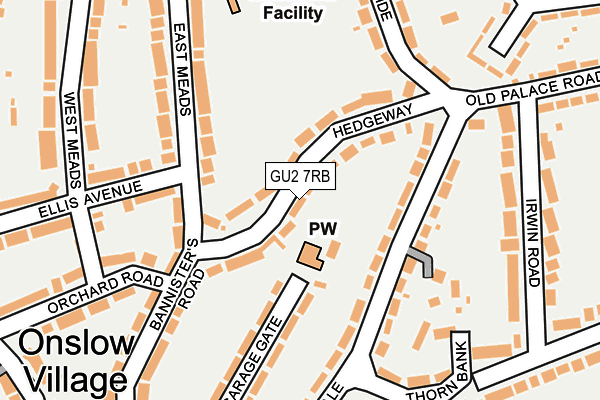 GU2 7RB map - OS OpenMap – Local (Ordnance Survey)