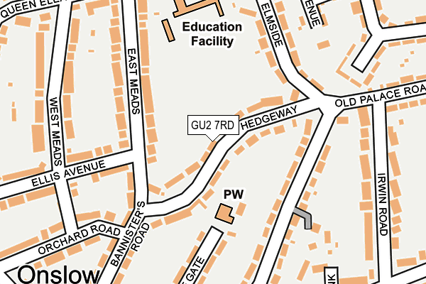 GU2 7RD map - OS OpenMap – Local (Ordnance Survey)