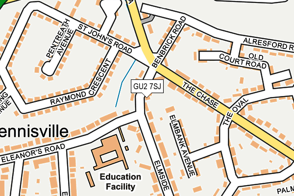 GU2 7SJ map - OS OpenMap – Local (Ordnance Survey)