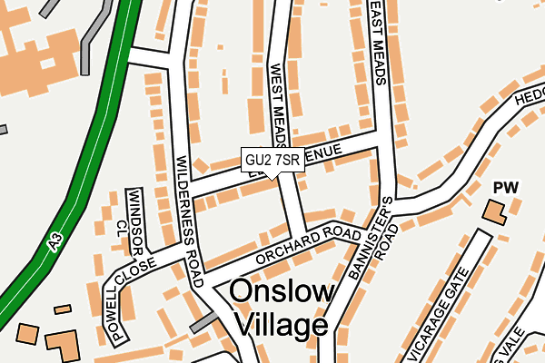 GU2 7SR map - OS OpenMap – Local (Ordnance Survey)